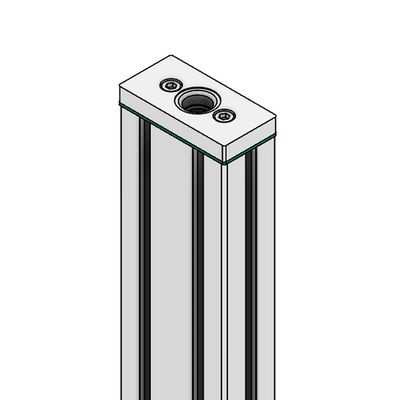 32-459012N-1 MODULAR SOLUTIONS PNEUMATIC PLATE 45MM X 90MM WITH GASKET 1/2 NPT THREADED CENTER THRU HOLE